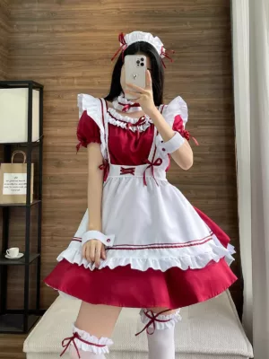 Anime Cosplay Lolita Maid Dress - Complete French Maid Costume Set
