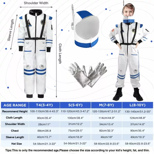 Astronaut Costume Kids with Helmet – Space Suit for Halloween and Role ...