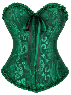 Plus Sizes Poison Ivy Costume Floral Lace-Up Corset