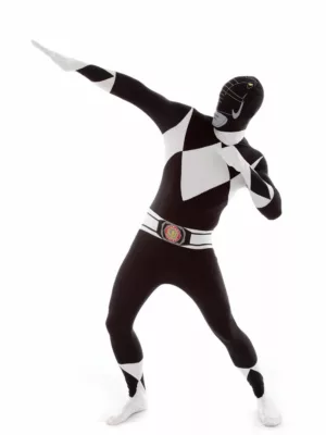 Men's Black Power Ranger Costume Adult Morphsuit