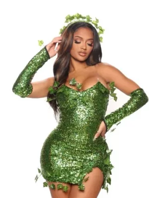 Seductive Poison Ivy Costume Set for Women