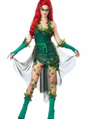 Women's Lethal Beauty Costume - Elegant Poison Ivy Inspired Outfit