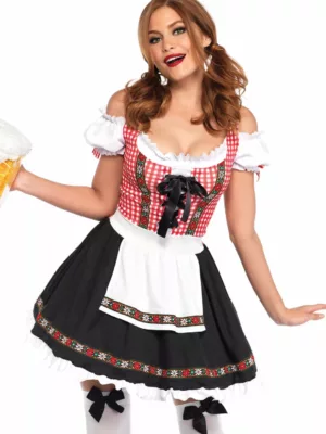 Women's Oktoberfest Beer Maid Costume - Traditional German Peasant Dress