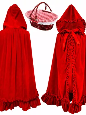 Little Red Riding Hood Cloak with Willow Picnic Basket