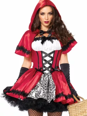 Elegant Gothic Red Riding Hood Costume for Women